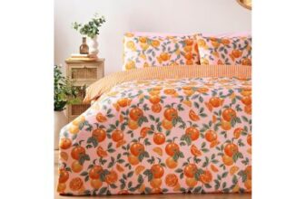 Orange Print Microfibre Duvet Set