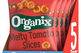 Organix Melty Tomato Slices, Organic Baby Finger Food Snack 7 Months, 20 g (Pack of 5)