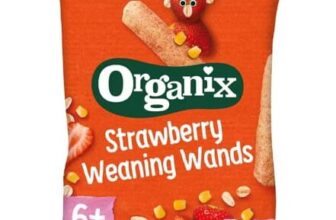 Organix Strawberry Weaning Wands Organic Baby Puffs 25g