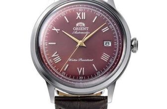 Orient Bambino Watch Automatic 40.5mm Bordeaux Brown Leather – 3 year warranty. WATCHO