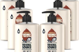 Original Source Coconut and Shea Butter Handwash with 100% Natural Fragrance, Vegan Handwash, Antibacterial, Natural Moisturisers, Multipack of 6 x 300 ml