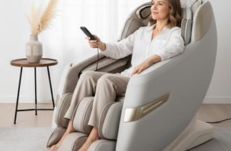 Osaki Titan Quantum Black Massage Chair with 3D SL-Track Rollers, 3 Step Zero Gravity, Full Body Airbag Massage, Intelligent Voice Control, Back & Calf Heat and Foot Roller Massage (taupe)