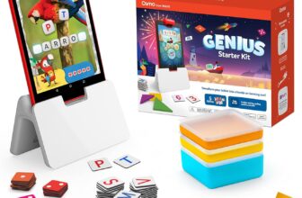 Osmo – Genius Starter Kit for Fire Tablet – 5 Educational Learning Games – Ages 6-10 – Spelling, Math, Creativity & More – STEM Toy – (Osmo Fire Tablet Base Included – Amazon Exclusive)