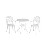Outsunny 3PCs Garden Bistro Set, White