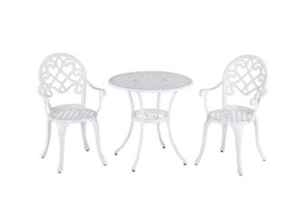 Outsunny 3PCs Garden Bistro Set, White