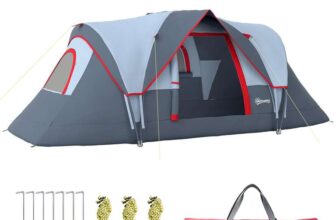 Outsunny 5 Man Camping Tent, Large Tunnel Tent, UV Protection 3000mm