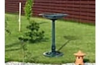 Outsunny 50cm Outdoor Bird Bath Fountain, Decrative Garden Feeder Stand Green