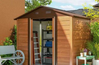 Outsunny 8 x 6ft Wood Effect Garden Shed Brown – Sold & Delivered by MH STAR