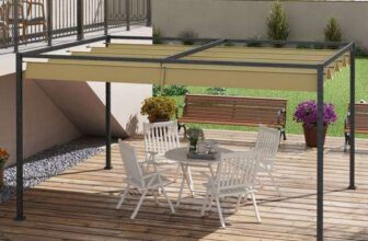 Outsunny Retractable Metal Pergola Gazebo With Retractable Canopy – Sold & Delivered by MH STAR