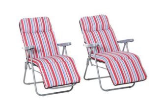 Outsunny Set of 2 Adjustable Sun Loungers