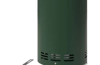 Outsunny Smokeless Fire Pit, 16 x 16 x 25cm Stainless Steel Portable Wood Burning Firepit with Poker, Wood or Pellet Fuelled (Green)