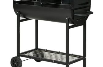 Outsunny Trolley Charcoal BBQ Barbecue Grill
