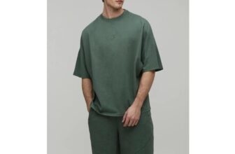 Oversized Panelled Man Embroidered T-Shirt and Short Set