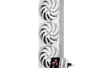 PCCOOLER AIO CPU Cooler Liquid Cooler – 3 x F5 R120 Fans – 2.4 Inch IPS LCD Screen 360mm liquid cooler (DS360 Display WH) – CPS Gaming FBA