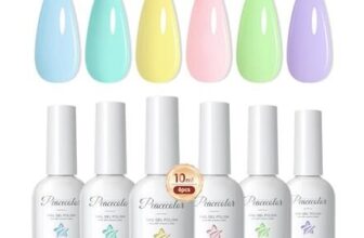 PEACECOLOR Gel Nail Polish Set, 6 Pastel Colors, 10ml