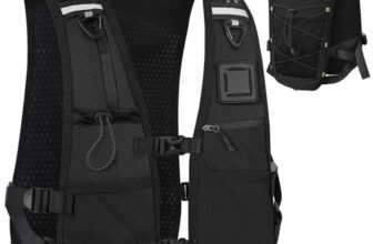 PELLOR Hydration Running Vest, 8 Pockets, Reflective, fits chest 33-48, holds 500ml flask & 2L bladder with voucher Sold by Xunlefei / FBA