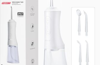 PERECT Water Flosser with 300ML Water Tank, 3 Modes, 4 Replaceable Jet Tips, Cordless Water Dental Flosser, IPX7 Waterproof, Water Flosser for Teeth Cleaning at Home and Travel(White)