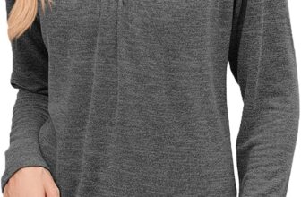 PICKLION Womens V Neck Tops Casual T-Shirts Plain Ladies Base Layer Top