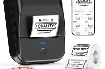 PM240 Bluetooth Thermal Label Printer 2 Inch with Tape, Black Multi-Templates, 50×30 Label, Portable for Industrial, Office, School, Home Kitchen Organization