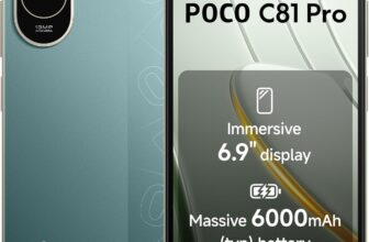POCO C81 Pro Smartphone 4128 GB, Massive 6000mAh Battery,120Hz High Refresh Rate, Immersive 6.9 Display, Sleek and Refined Design Telephone, 13MP AI Dual Camera, Green, 1 year extra warranty