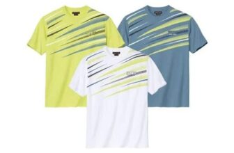 Pack of 3 Mens Graphic Print T-Shirts – Yellow White Blue