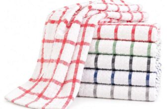Pack of 9 Tea Towels Extra Large 70 X 40 cm Kitchen Towels Set – 100% Cotton – Sold by DreamNights / FBA