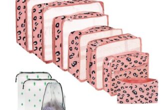 Packing Cubes for Suitcase 10 Sizes Bags Organiser ( Leopard Print)