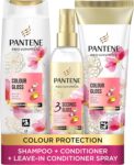 Pantene Colour Shampoo and Conditioner Set Leave-In Conditioner Spray with Biotin and Niacinamide, Transform Damaged Coloured Hair from Dull to Glossy in 1 Use, 400/275/145ml