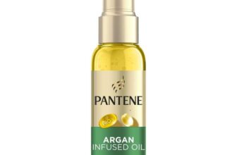 Pantene Pro-V Smooth & Sleek Argan Infused Hair Oil 100ml for Frizzy, Dull Hair, Daily Leave In Nourishing Oil x 3