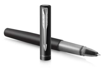 Parker Vector XL Rollerball Pen Metallic Black Lacquer on Brass Fine Point with Black Ink Refill Gift Box
