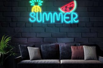 Party Neon Sign Adjustable Brightness LED Wall Light Clear Acrylic Backboard 5V Power – Blue Yellow Pink 41x25cm