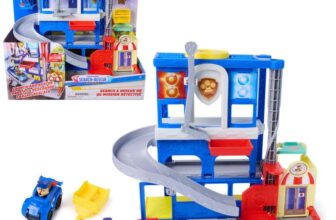 Paw Patrol Pup Squad Search & Rescue HQ Playset 12-Inch HQ, Chase Racer, Humdinger & Kitty Figures