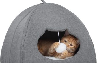 PawHut Cat Cave, Cat House with Removable Cushion for Indoor Kittens