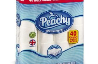 Peachy Quilted Comfort 3 Ply Toilet Tissue Mega Pack 40 Rolls