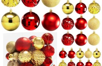 Pelle & Sol 36-Piece Christmas Decorations Bauble Set – Shatterproof Christmas Tree Decorations