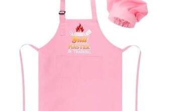 Personalised Kids Apron and Chef Hat Set Pink