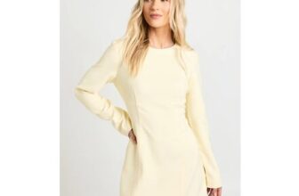 Petite Long Sleeve Tailored Shift Dress