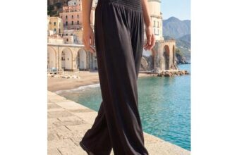 Petite Shirred Wide Leg Stretch Trouser