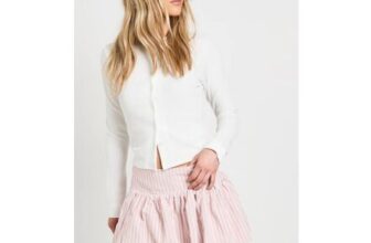 Petite Stripe Flippy Mini Skirt