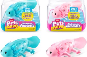 Pets Alive Robo Axolotl, Series 1, Swimming Axolotl, (2 Pack), Mailer Box