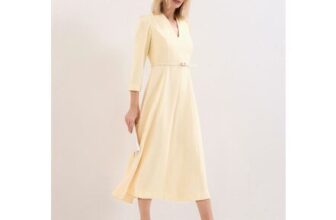 Phase Eight Online Only V-Neck Belted Midi Skater Dress
