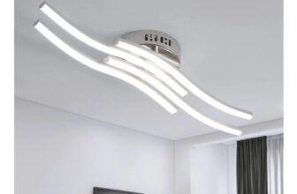 Pheashine Modern Wave-Shaped LED Ceiling Light, 24W, 6000K White Light,