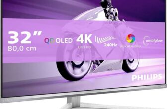 Philips 32M2N8900AM 31.5 inch UHD Monitor 240Hz, QD-OLED Panel, HDR400, Speakers (3840×2160 HDMI 2x 2.1 DP 1x 1.4 USB Hub)