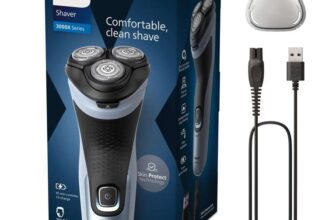 Philips Electric Shaver Series 3000X – Wet & Dry Electric Shaver for Men in Celestial Blue