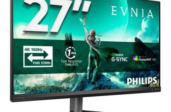 Philips Evnia 27M2N3800A – 27 inch 4K Gaming Monitor, IPS, 4K 160 Hz/FHD 320Hz Dual Frame, 0.5 ms, HDR400