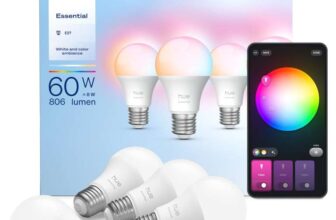 Philips Hue Essential LED A60 Smart Bulb, White and Color Ambiance, E27 Base, 8W, 2200K-6500K, 806 Lumens, Dimmable B22 LED, Smart Lighting