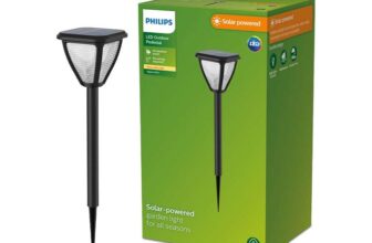 Philips Lighting Laven Outdoor wall Light up, 6W, 2700K Warm White Light, Black, IP44 Weatherproof