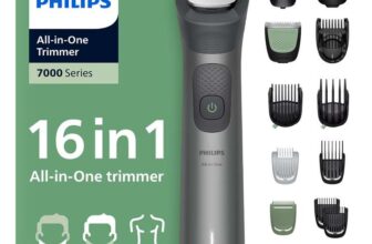 Philips Multigroom 7000 Series All-in-One 16-Piece Trimmer – Shaver and Clipper for Beard, Nose, Hair, and Body