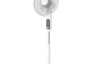 Philips Pedestal Fan Series 1000 – Powerful & Quiet, 38 dB, Height Adjustable, Tiltable & Rotating, Timer, White (CX1220/00)