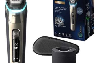 Philips Shaver 9000 Series Wet & Dry Electric Shaver with SkinIQ technology, Quick Clean Pod and Travel case -W/Code